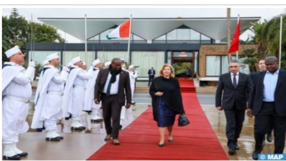 Côte d’Ivoire’s First Lady Leaves Morocco After Working Visit