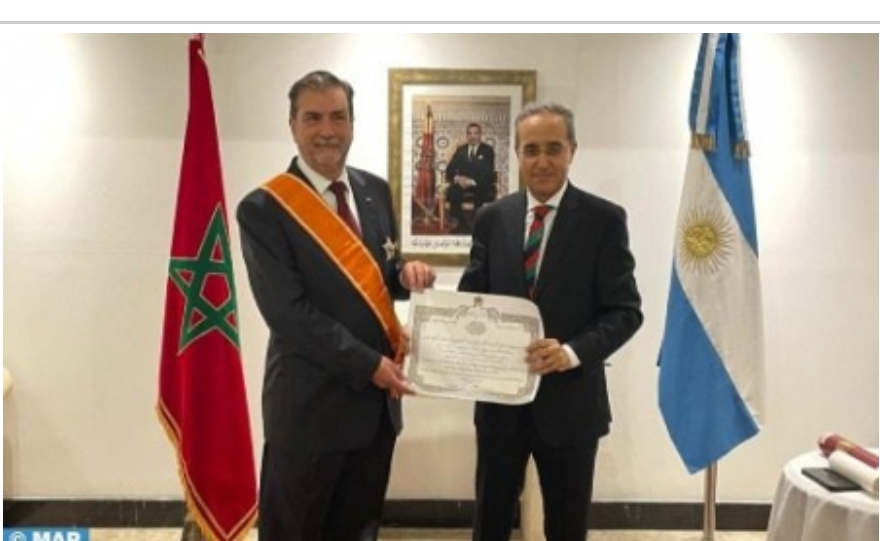 Former Argentinian Ambassador to Morocco Awarded Alaouite Wissam of Order of Grand Officer