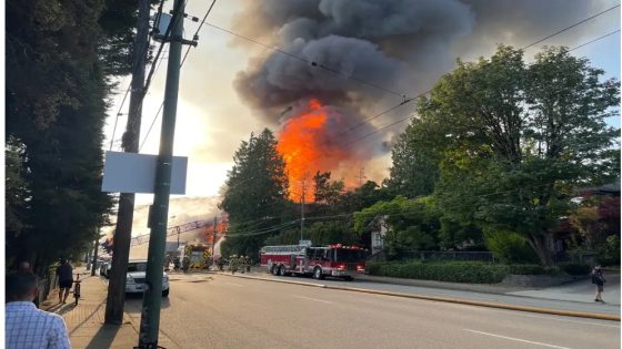 Fire erupts at construction site on Vancouver’s west side