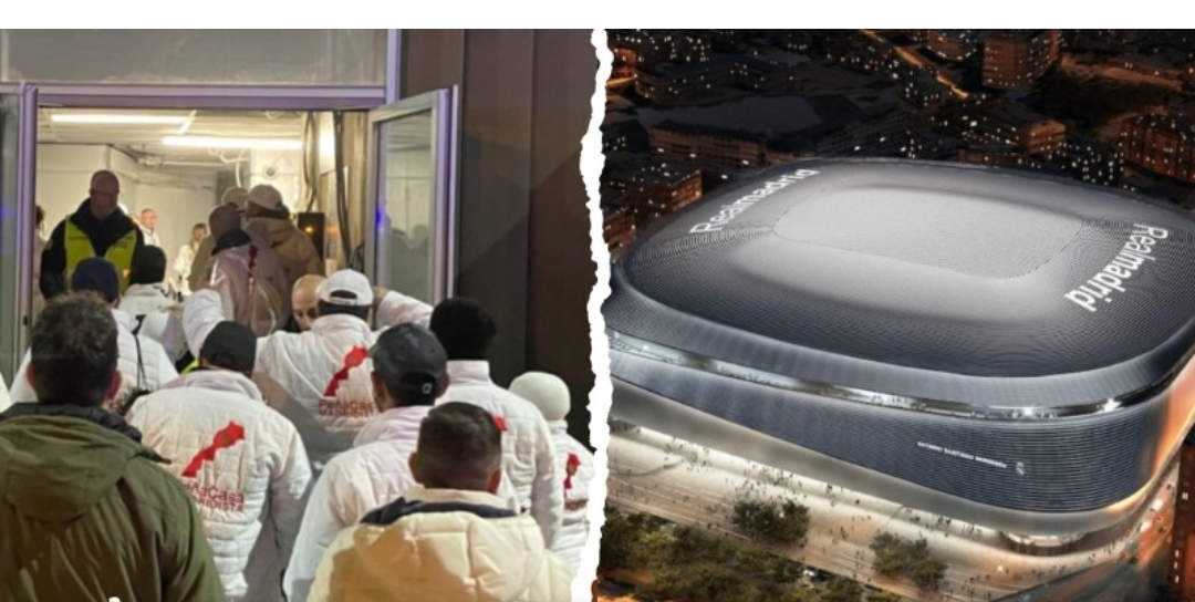 Moroccan Real Madrid Fan Club Proudly Displays Full Map at Santiago Bernabéu