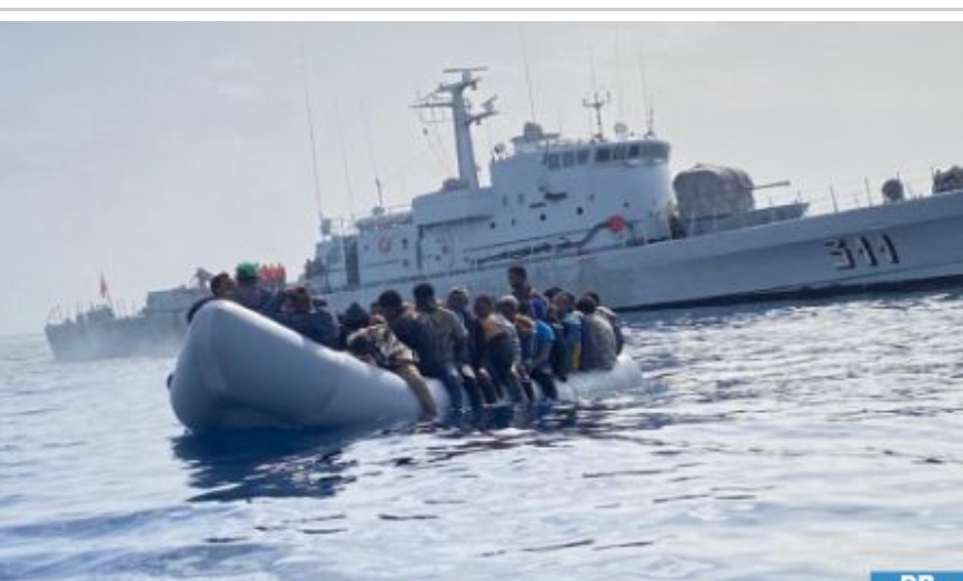 Royal Navy Intercepts Inflatable Boat Carrying 52 Illegal Migrants Off Tan-Tan