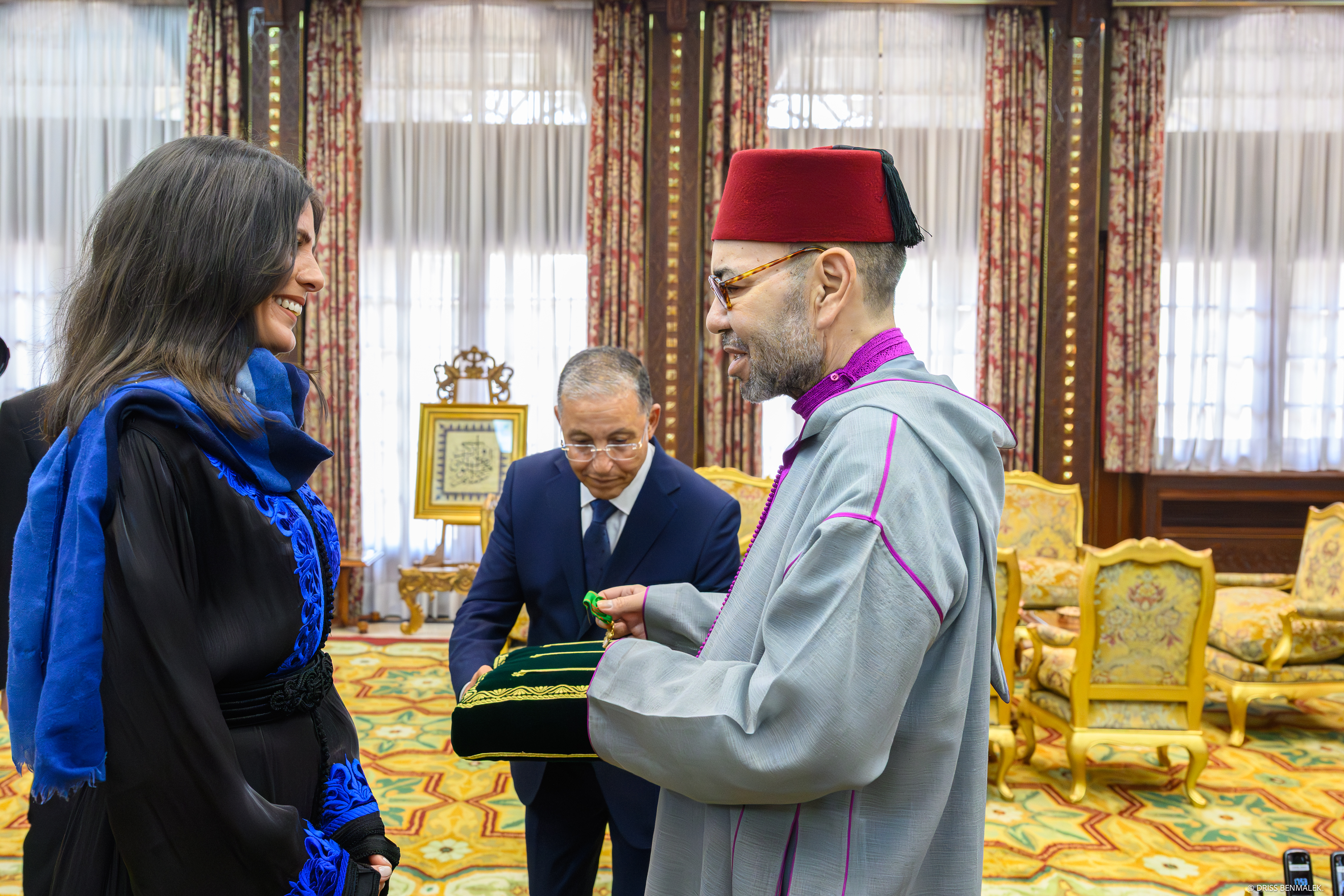 HM the King Receives Moroccan Mountaineer Nawal Sfendla, Awards Her Wissam Al Moukafaa Al Watania of Order of Officer